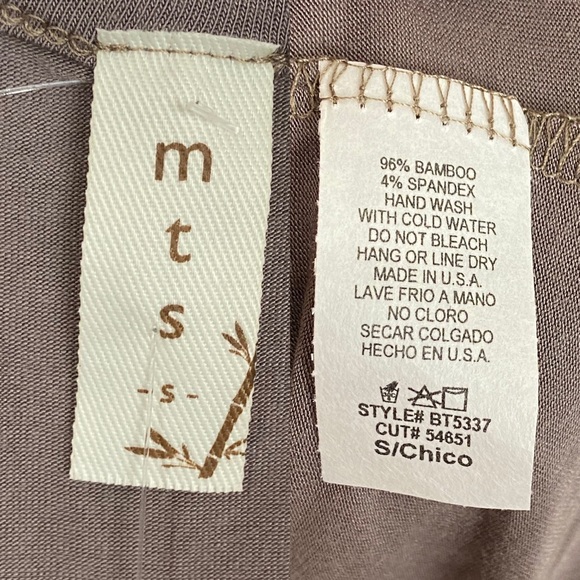 Mittoshop MTS Short Sleeve Top Grayish Brown Size Small New - Picture 3 of 5